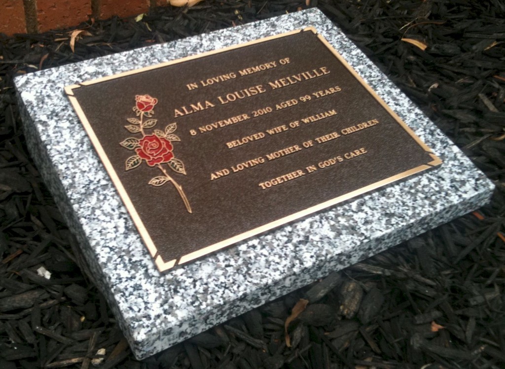 a bronze plaque